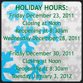 Holiday hours 2011/2012